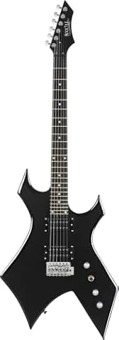 Rocktile Warhead E-Gitarre - Rocktile Heavy-Series - Korpus: Linde - 2 Humbucker Tonabnehmer - 24 Bünde - Griffbrett aus selektiertem Hartholz - Vintage String Thru Tremolo - Black Gloss