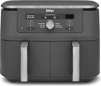 Ninja Dual Zone digitale Heißluftfritteuse, 9,5 L, 6-in-1, Metallic Grau