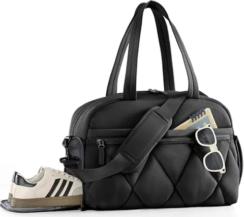 Lekespring Sporttasche Damen, Puffer Reisetasche, Weekender mit Schuhfach