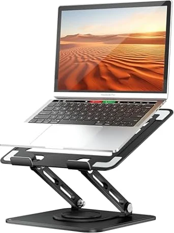 tounee Laptopständer für den Schreibtisch, Verstellbarer Computerständer mit 360°-Drehfuß, ergonomischer Laptop-Erhöhung, kompatibel mit MacBook Pro, Air und Allen Laptops von 10-15.6Zoll