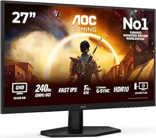 AOC Q27G42ZE 27 Zoll WQHD Gaming Monitor, 260Hz, Fast IPS Panel, 1ms GtG, HDR10, G-Sync Compatible, (2560x1440 HDMI 1x 2.0) Schwarz