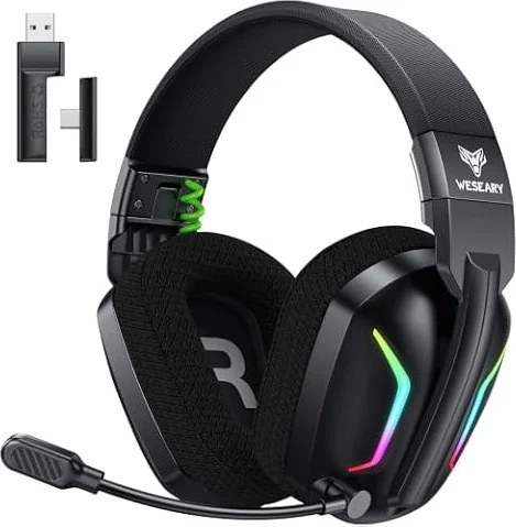 WESEARY Gaming Headset Wireless mit Mikrofon für PS5 PS4 PC Switch Handy