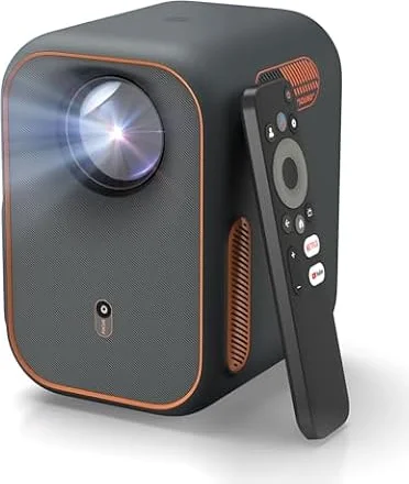 WEMAX Mini Beamer mit Netflix Zertifizierung & Google TV, Tragbarer Projektor 4K, 1080P Native Smart Projektor mit Dolby Audio, WiFi & Bluetooth für Heimkino und Outdoor