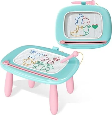 Kikidex Kleinkinder Spielzeug Alter 1-3, Magnetisch Zaubertafel, Mädchen Spielzeug für 1-2 Jahre, Magic Painting Board Lernspielzeug für 1 2 3 Jahre Baby Kinder, Geburtstag Geschenk(Mint Blau)