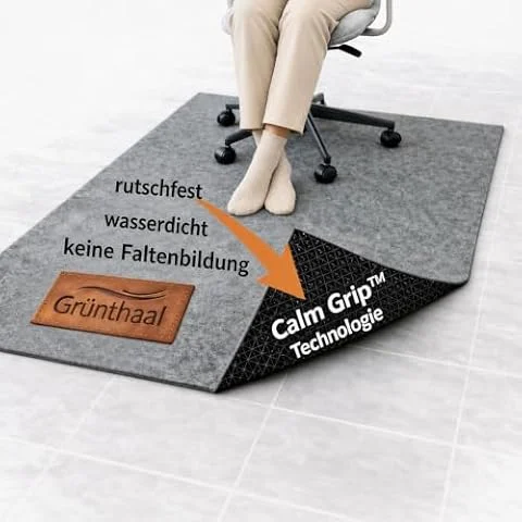 Bodenschutzmatte für Bürostuhl aus Vlies 90x120 schützt Böden, rutschfest