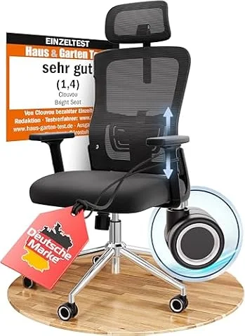 CLOUVOU BrightSeat Bürostuhl Ergonomisch Homeoffice