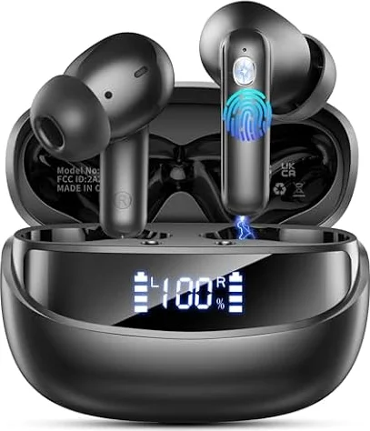 Bluetooth Kopfhörer, 2026 Kopfhörer Kabellos Bluetooth 5.4 HiFi Stereo, 56 Std Spielzeit In Ear Kopfhörer mit 6 ENC Noise Cancelling Mics, IP7 Wasserdicht Kabellose Kopfhörer, Ohrhörer mit LED-Anzeige