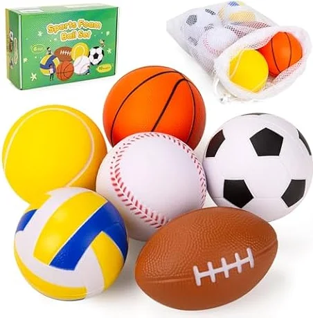 INPODAK 6er-Pack Sportbälle Set für Kleinkinder Schaumstoff Ball Baby