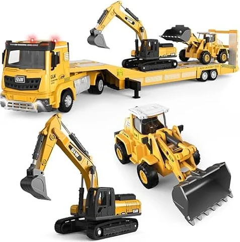 Baukasten Spielzeug für Jungen im Alter von 3-7 Jahren: Bagger Spielzeug, Kleinkinder Auto LKW Spielzeugs, Baufahrzeug Spielzeugs für Jungen im Alter von 3, 4, 5, 6, 7 Jahren als Geschenk