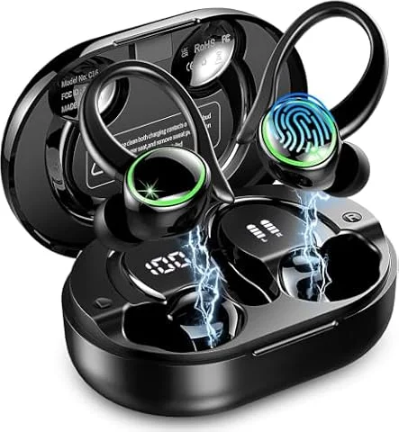 2026 Kopfhörer Kabellos Bluetooth 5.4, Bluetooth Kopfhörer, 6 ENC Noise Cancelling Mics, 56 Std Spielzeit, HiFi Stereo, In Ear Kopfhörer Kabellose Kopfhörer, IP7 Wasserdicht, Sport Ohrhörer mit LED
