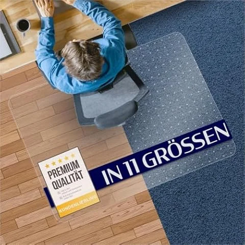 Bodenschutzmatte aus PET für Hartböden - transparent 90x120 cm
