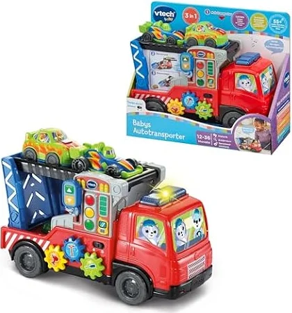 VTech Baby Autotransporter - Interaktiver Abschleppwagen mit 2 Autos